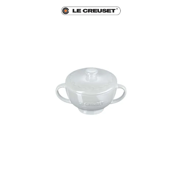 【Le Creuset】瓷器雪藏時光系列雙耳湯碗200ml(珠光白)