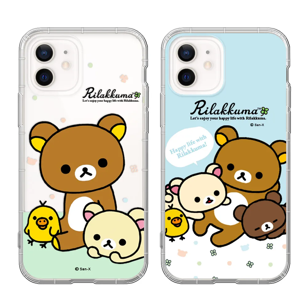 【San-X】iPhone 12 mini 5.4吋 拉拉熊 彩繪空壓手機殼