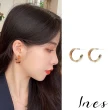 【INES】925銀針耳環 復古耳環 豹紋耳環/韓國設計S925銀針經典C圈復古豹紋造型耳環(2色任選)