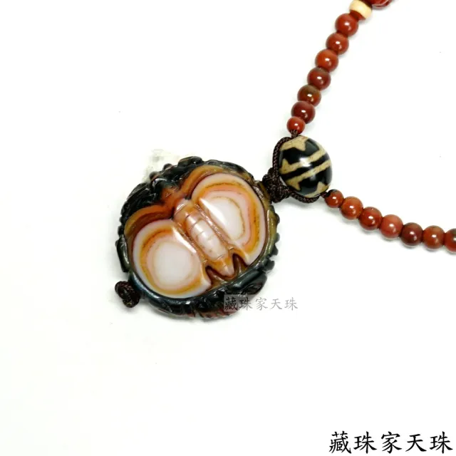 【藏珠家】精品33mm雪花金剛杵後+六字大明咒天眼天珠項鍊