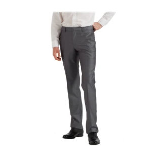 【ROBERTA 諾貝達】男裝 修身版 紳士嚴選 時尚經典西褲 平口(灰色)