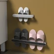 【Dagebeno荷生活】簡約外型廚衛兩用多功能無痕壁掛拖鞋架毛巾架(短款1入)
