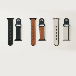 【蘋果庫Apple Cool】Apple Watch S7/6/SE/5/4 42/44/45mm 釘扣款皮革親膚型錶帶