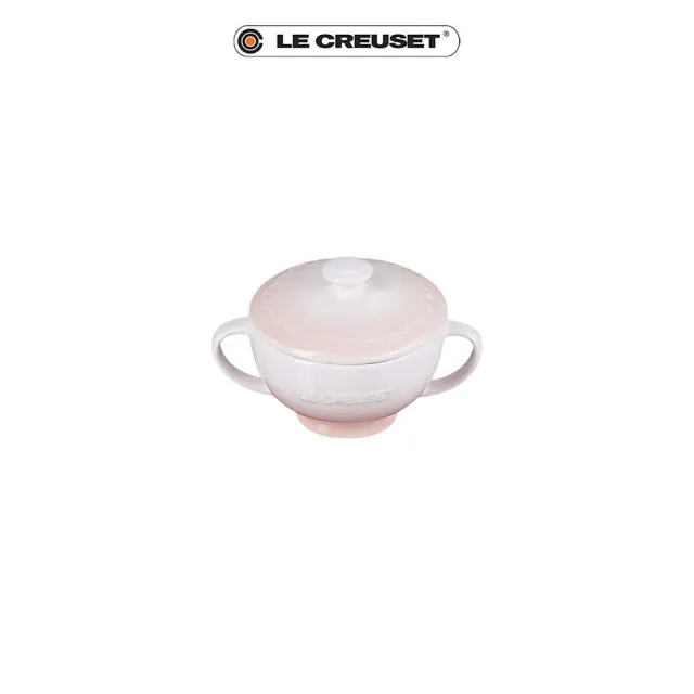 【Le Creuset】瓷器雪藏時光系列雙耳湯碗200ml(貝殼粉)