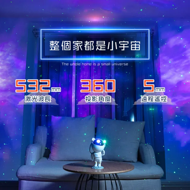 【浩瀚銀河】USB太空人造型旋轉星空燈(禮物 小夜燈 氛圍燈 宇宙人 宇航員 銀河燈 星空投影燈)
