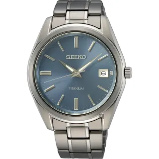 【SEIKO 精工】CS 鈦金屬簡約手錶-40mm 送行動電源(SUR371P1/6N52-00B0B)