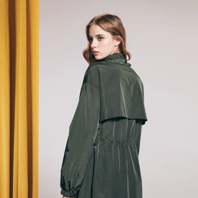 【ICHE 衣哲】Cop.Copine 法國原裝進口抽繩造型洋裝-軍綠