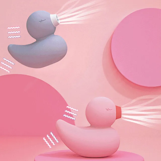 【Cutevibe】小鴨鴨雙用吸吮震動按摩器-粉(高潮.情趣用品.按摩棒)