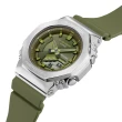 【CASIO 卡西歐】八角金屬殼雙顯手錶(銀/綠GM-S2100-3A)