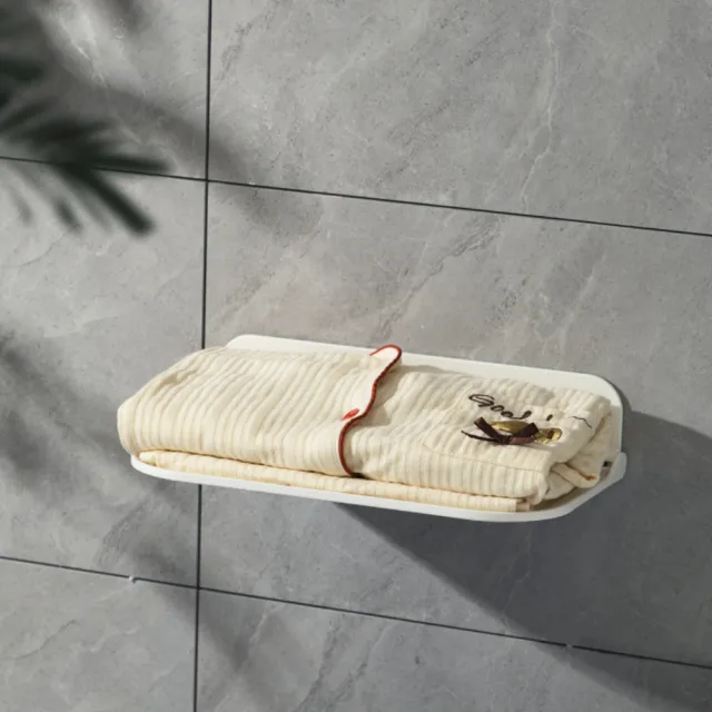 【Dagebeno荷生活】折學系浴室萬用置物架免打孔簡約收納折疊層板(大號2入)