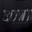 【EDWIN】男裝 錯位拼接LOGO短袖T恤(黑色)
