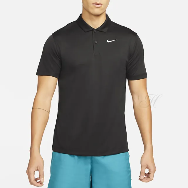 【NIKE 耐吉】上衣 男款 短袖上衣 POLO衫 網球 運動 黑 DH0858-010(3S3780)