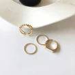 【INES】極簡風戒指 個性戒指/韓國設計極簡個性滴釉復古戒指4件套組(2色任選)