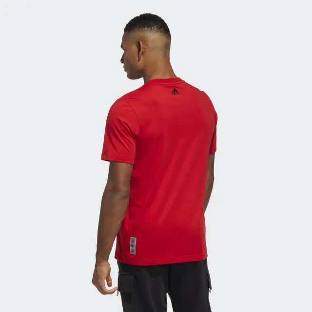【adidas 愛迪達】上衣 運動上衣 短袖上衣 t恤 男上衣 紅 CNY GFX TEE(HI3292)