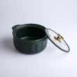 【HOLA】歐風復古壓紋陶鍋2.5L-莫蘭迪綠