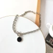 【00:00】韓國設計個性滴釉小圓牌時尚OT釦項鍊(滴釉項鍊 圓牌項鍊)