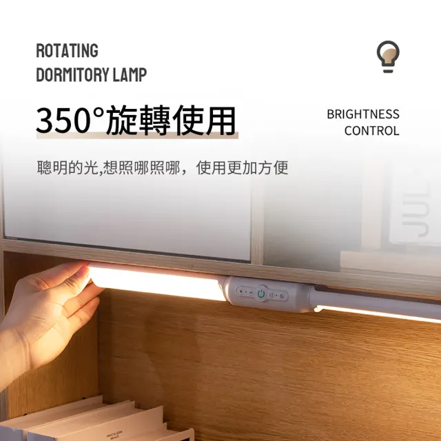 【OMG】雙燈管旋轉多功能壁燈 三色溫LED檯燈 閱讀燈 小夜燈(USB充電款2000mAh)