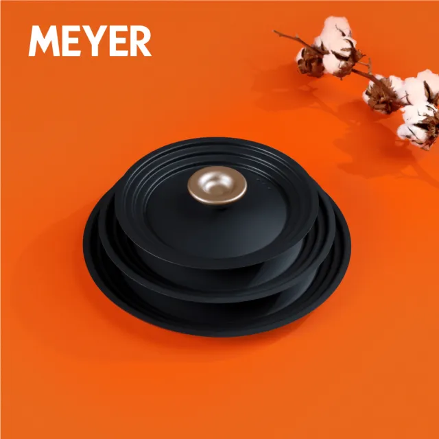 【MEYER 美亞】Accent微金亞光黑-不鏽鋼萬用鍋蓋-小(16/18/20cm 鍋型適用)