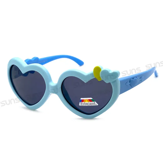 【SUNS】兒童偏光太陽眼鏡 彈力壓不壞材質 甜美愛心造型 抗UV400(TR輕盈材質/韌性強不易損壞)
