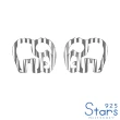【925 STARS】純銀925波浪線條大象造型耳釘(純銀耳釘 線條耳釘 純銀耳環 大象耳環)