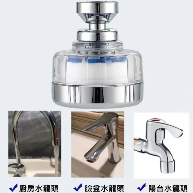 【Dagebeno荷生活】韓式洗臉台水龍頭濾水器過濾器超值組(1個過濾器+4顆濾芯)