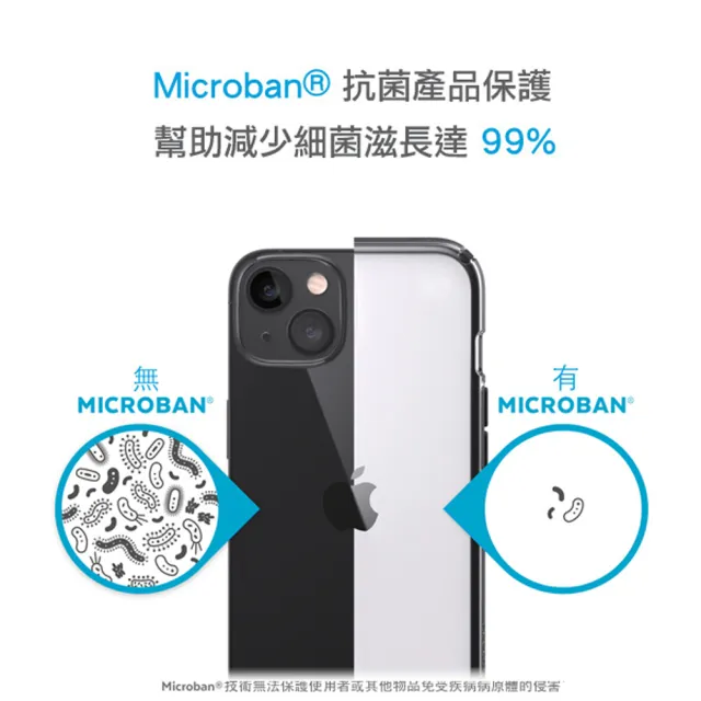 【Speck】iPhone 13 6.1” Presidio Perfect-Clear Geo 透明抗菌4米防摔保護殼 黑框(iPhone 13 保護殼)