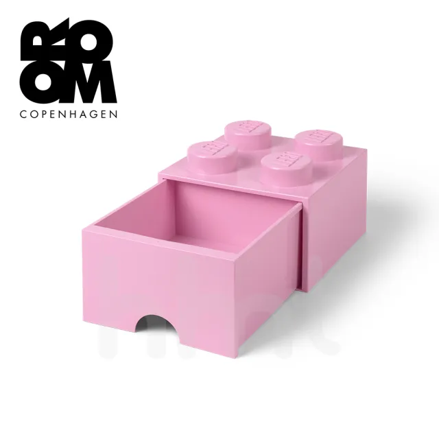 【LEGO 樂高】Room Copenhagen LEGO☆ Storage Brick 4樂高積木經典方塊四抽屜盒-粉紅色(樂高玩具收納盒)