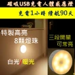 開關高亮磁吸充電感應燈(700mah高續航力LED人體感應燈 USB充電 手電筒 小夜燈)