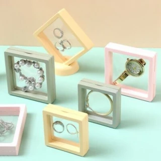 【Dagebeno荷生活】防氧化PE膜首飾收納盒 耳環飾品手錶記念品展示架 大中小號各1個(含底座)