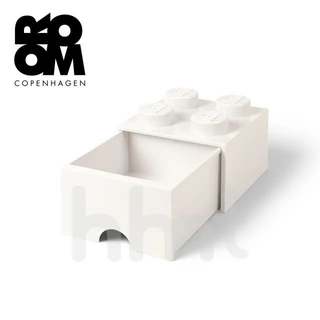 【LEGO 樂高】Room Copenhagen LEGO☆ Storage Brick 4樂高積木經典方塊四抽屜盒-白色(樂高玩具收納盒)
