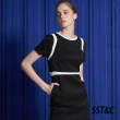 【SST&C 最後55折】黑圓領撞色拼接設計洋裝8562111004