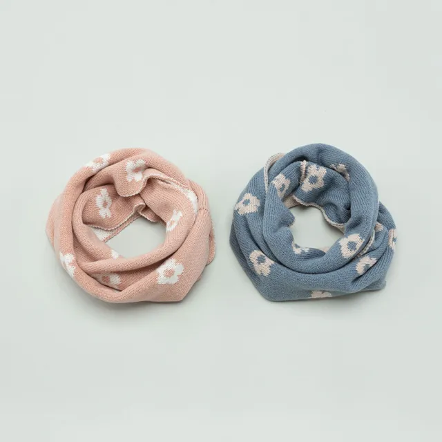 【Happy Prince】韓國製 Zoe小花針織保暖雙面嬰兒童圍脖(寶寶圍脖圍巾口水巾)