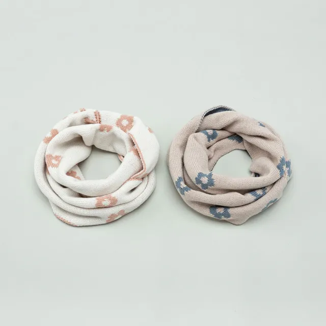 【Happy Prince】韓國製 Zoe小花針織保暖雙面嬰兒童圍脖(寶寶圍脖圍巾口水巾)