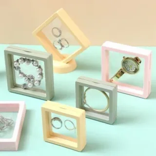 【Dagebeno荷生活】防氧化PE膜首飾收納盒 耳環飾品手錶記念品展示架 大號1個(含底座)