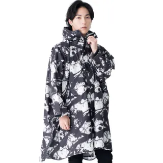 【KIU】成人空氣感有袖斗篷雨衣(163191 墨跡)