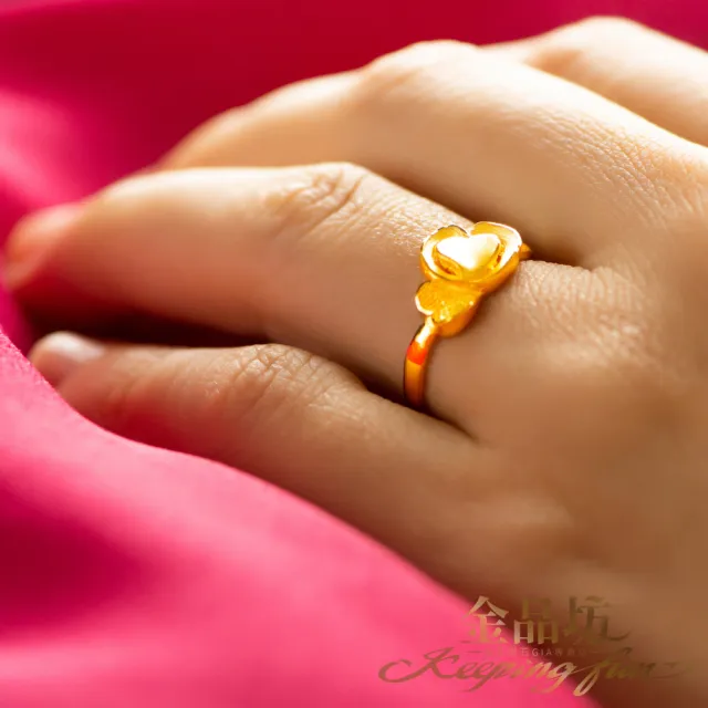 【金品坊】黃金戒指朵朵愛心戒指 0.87錢±0.03(純金999.9、純金戒指、黃金戒指)