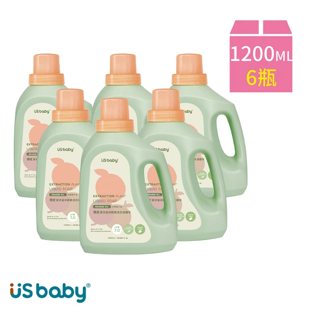 【US BABY 優生】嬰兒植淨酵素洗衣液體皂1200ml(6瓶)