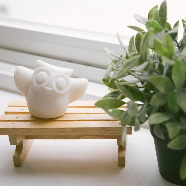 【Gallery Chuan 筌美術】青春夥伴(貓頭鷹 複合石材 送禮 藝品)