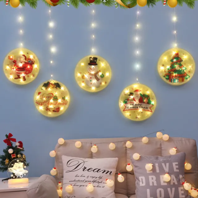 【PKS】聖誕節氛圍窗簾櫥窗裝飾布置LED彩燈掛燈