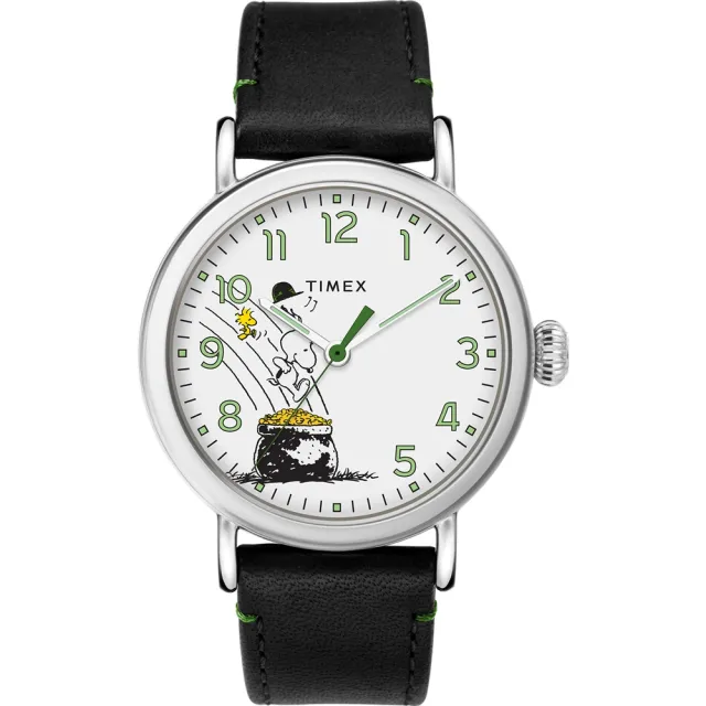 【TIMEX】天美時 x SNOOPY 限量聯名系列聖派翠克節手錶(白x黑TXTW2U72300)