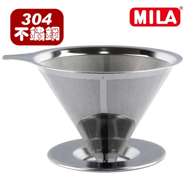 【MILA】彩柄玻璃壺-琥珀加不鏽鋼咖啡濾杯組(超值優惠組)