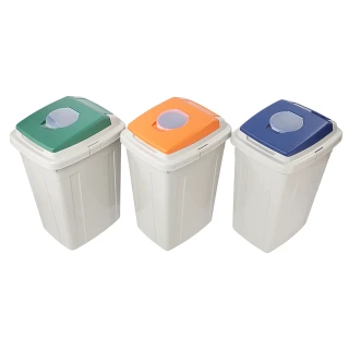 【KEYWAY 聯府】卡姆分類附蓋垃圾桶95L-3入 顏色隨機(MIT台灣製造)
