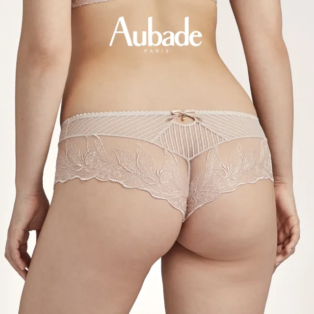 【Aubade】紋之花刺繡紋身平口褲-TB(膚)