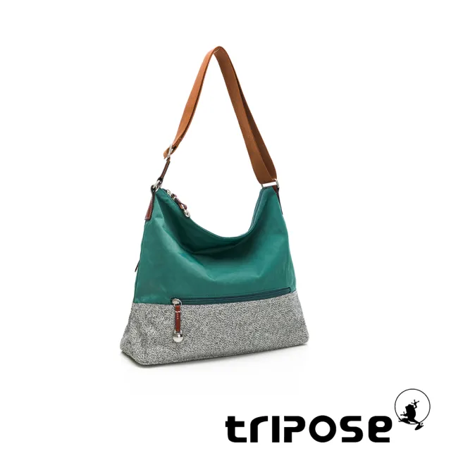 【tripose】漫遊系列岩紋輕巧側肩背包(森林綠)