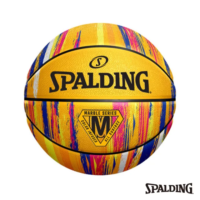【SPALDING】SP 大理石系列 黃彩 橡膠 #7 籃球(橡膠)