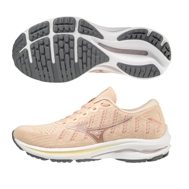 【MIZUNO 美津濃】WAVE RIDER 25 WAVEKNIT 一般型女款慢跑鞋 J1GD217502(慢跑鞋)