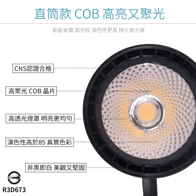 【JOYA LED】20W COB圓筒款 軌道燈 白色外殼(台灣製造 高亮款)