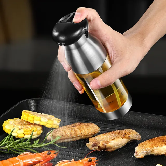 【PUSH!】餐具廚房用品 按壓式雙頭噴油瓶 油醋瓶 調料瓶橄欖油 儲存罐(調味瓶D278)
