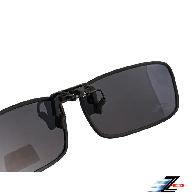 【Z-POLS】新一代框型片可上掀輕量夾式頂級黑偏光抗UV400太陽眼鏡(輕巧好夾直接升級偏光鏡)