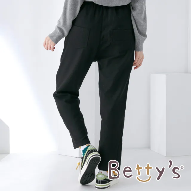 【betty’s 貝蒂思】鬆緊腰圍休閒長褲(黑色)